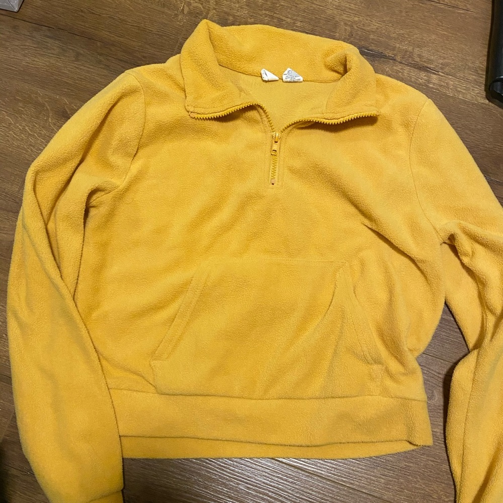 yellow half zip sweater